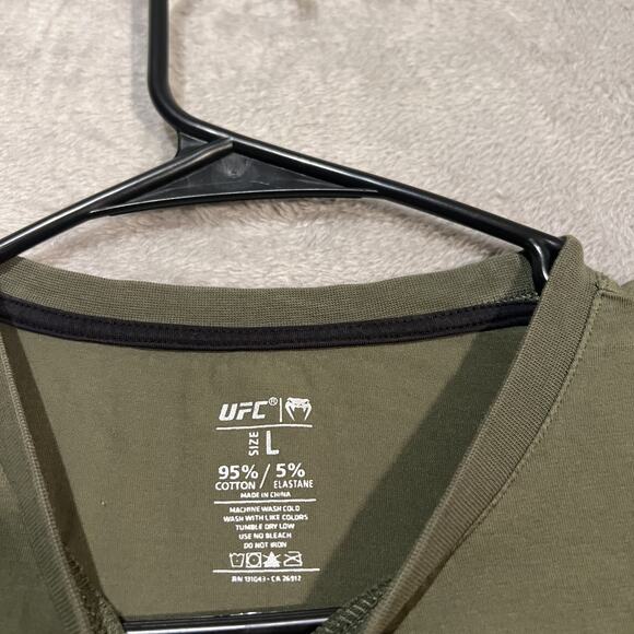 Venum UFC Shirt Mens Large Green Training Gym MMA Tee Short Sleeve Performance - Picture 3 of 5